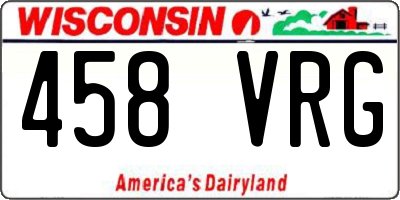 WI license plate 458VRG
