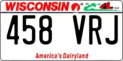 WI license plate 458VRJ