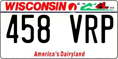 WI license plate 458VRP