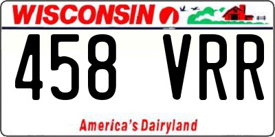 WI license plate 458VRR