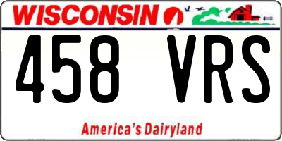 WI license plate 458VRS
