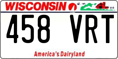 WI license plate 458VRT