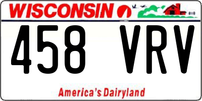 WI license plate 458VRV