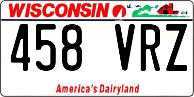WI license plate 458VRZ