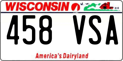 WI license plate 458VSA