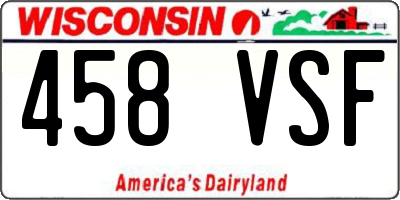 WI license plate 458VSF