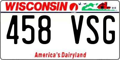 WI license plate 458VSG
