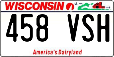 WI license plate 458VSH