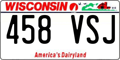 WI license plate 458VSJ