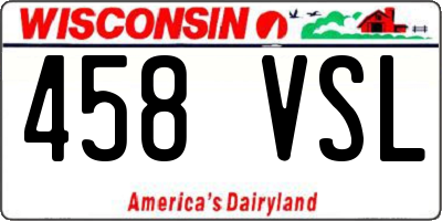 WI license plate 458VSL