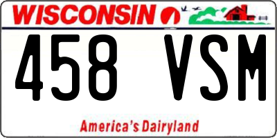 WI license plate 458VSM