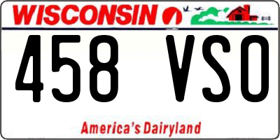 WI license plate 458VSO