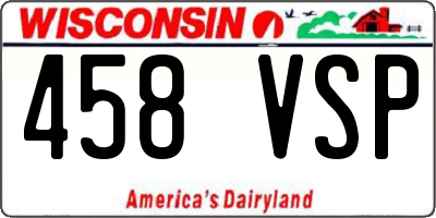 WI license plate 458VSP