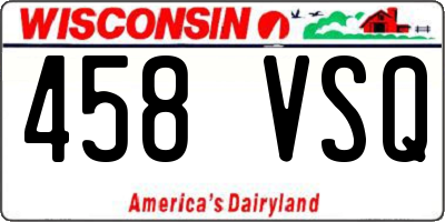 WI license plate 458VSQ