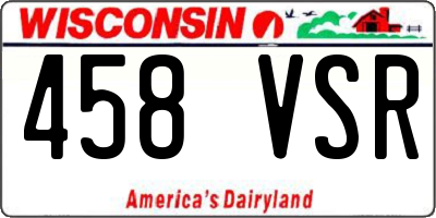 WI license plate 458VSR