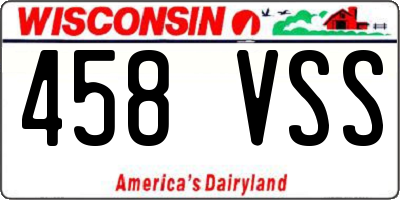 WI license plate 458VSS
