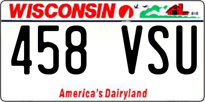 WI license plate 458VSU