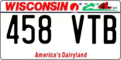WI license plate 458VTB