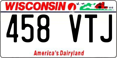 WI license plate 458VTJ