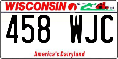WI license plate 458WJC