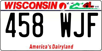 WI license plate 458WJF