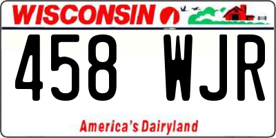 WI license plate 458WJR