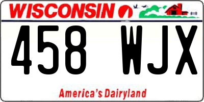 WI license plate 458WJX