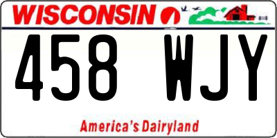 WI license plate 458WJY
