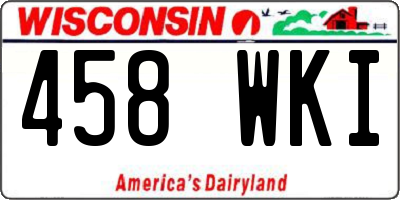 WI license plate 458WKI