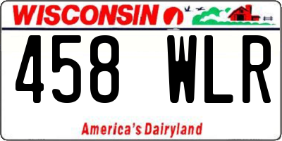 WI license plate 458WLR