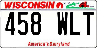 WI license plate 458WLT