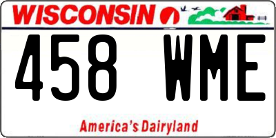 WI license plate 458WME