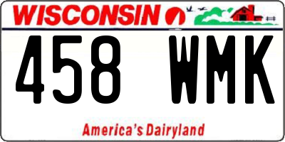 WI license plate 458WMK