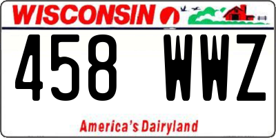 WI license plate 458WWZ
