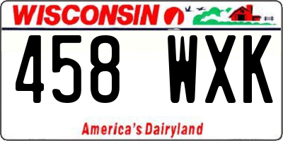 WI license plate 458WXK