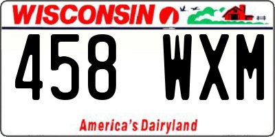 WI license plate 458WXM