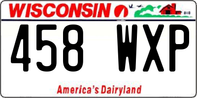 WI license plate 458WXP