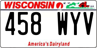 WI license plate 458WYV