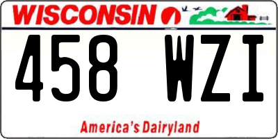 WI license plate 458WZI