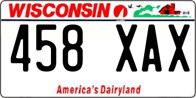 WI license plate 458XAX