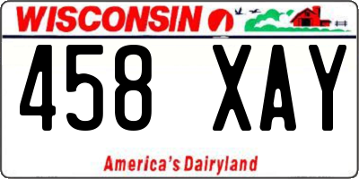 WI license plate 458XAY