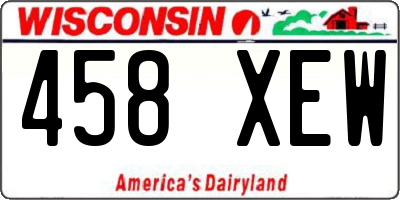 WI license plate 458XEW