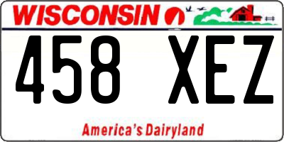 WI license plate 458XEZ
