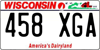 WI license plate 458XGA