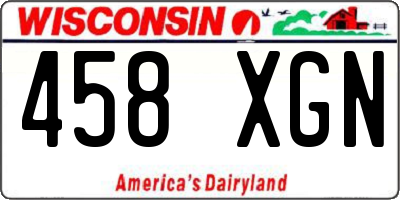 WI license plate 458XGN