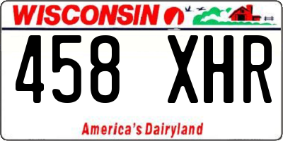 WI license plate 458XHR