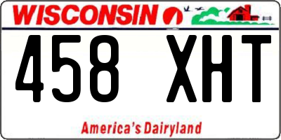 WI license plate 458XHT