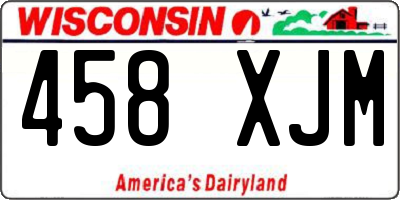 WI license plate 458XJM