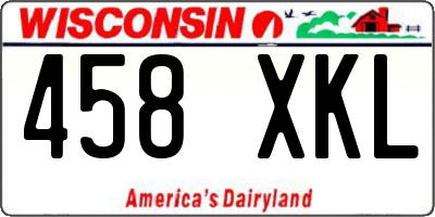 WI license plate 458XKL