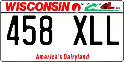 WI license plate 458XLL